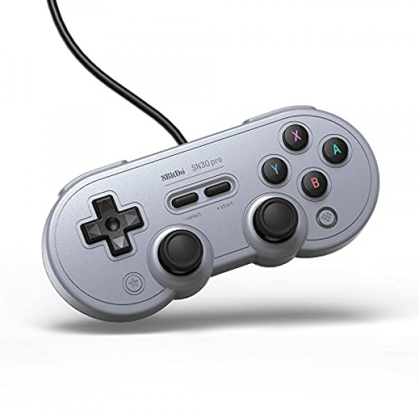 스위치, Windows 및 Raspberry Pi용 8Bitdo Sn30 Pro USB 유선 게임패드(그레이 에디션)