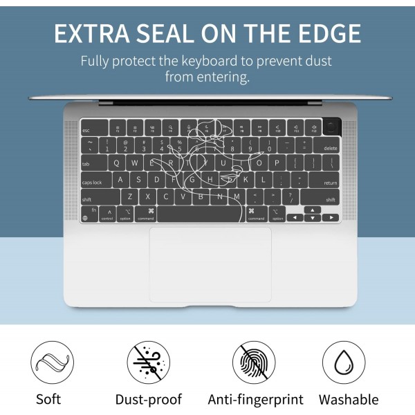 Vozehui 케이스 MacBook Pro 13인치 노트북 케이스 2020 릴리스 M1 A2338/A2251/A2289 터치 ID와 호환 가능, 대리석 패턴 디자인 보호용 플라스틱 하드 쉘 및 키보드 커버, Girl Head Down