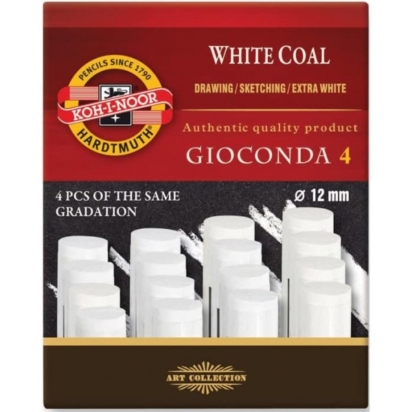 Koh-I-Noor 33869203 Gioconda 8692 인공 엑스트라 화이트 석탄 4팩 미디엄
