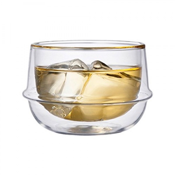 이중벽 Kinto KRONOS 티 글라스 - 온도 유지 - 결로 방지 - 각 2~200ml(6.75fl. oz.) 세트