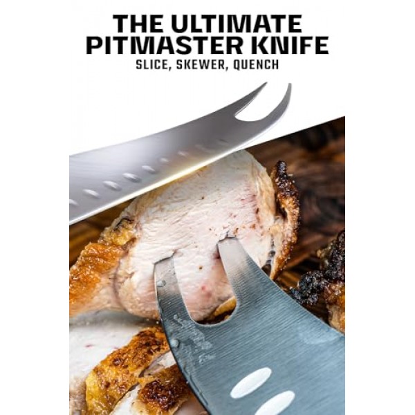 Dalstrong BBQ Pitmaster 고기 칼 - 8인치 - 검투사 시리즈 엘리트 - 단조 고탄소 독일강 - 포크 팁 및 병따개 - G10 핸들 - 슬라이스 주방 칼 - NSF 인증