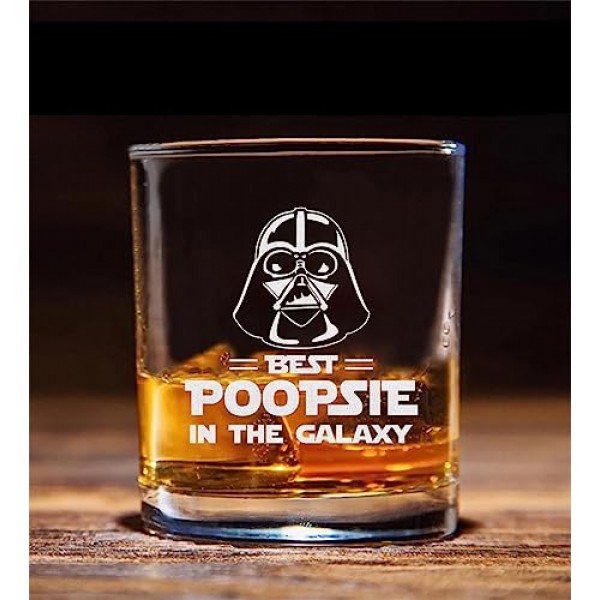 은하계 최고의 Poopsie 위스키 잔 - 스타워즈 선물 - 다스 베이더 - Poopsie 위스키 잔 - 아버지의 날 - 아빠를 위한 생일 선물 - 삼촌 - 딸 아들 아내의 할아버지