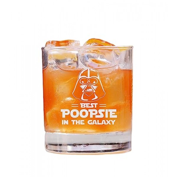 은하계 최고의 Poopsie 위스키 잔 - 스타워즈 선물 - 다스 베이더 - Poopsie 위스키 잔 - 아버지의 날 - 아빠를 위한 생일 선물 - 삼촌 - 딸 아들 아내의 할아버지