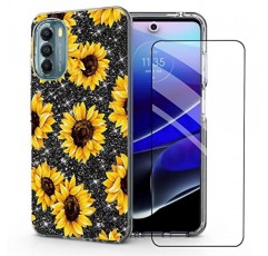 모토 G 스타일러스 5G 2022 휴대폰 케이스용 DDTKZC, 모토 G 스타일러스 5G 2022 케이스 강화 유리 보호기 광택 패턴-스파클 3 in 1 모토 G 스타일러스 5G 2022용 투명 충격 방지 