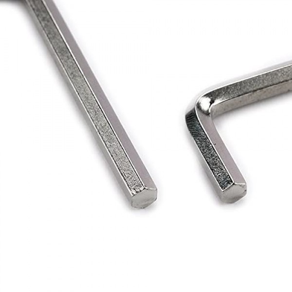 Musiclily 기본 미터법 5mm 스틸 기타 트러스 로드 알렌 키 육각 렌치, 니켈(2개 세트)