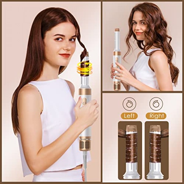 UKLISS 다이아몬드가 포함된 110,000rpm 헤어 드라이어, 2023 새로운 7-in-1 에어 헤어 스타일러(헤어 드라이어 포함), 열풍 브러시, 컬링 아이언, 마사지 열풍 브러시, 디퓨저,