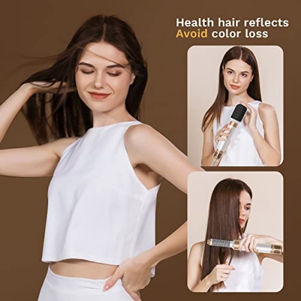 UKLISS 다이아몬드가 포함된 110,000rpm 헤어 드라이어, 2023 새로운 7-in-1 에어 헤어 스타일러(헤어 드라이어 포함), 열풍 브러시, 컬링 아이언, 마사지 열풍 브러시, 디퓨저,