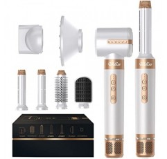 UKLISS 다이아몬드가 포함된 110,000rpm 헤어 드라이어, 2023 새로운 7-in-1 에어 헤어 스타일러(헤어 드라이어 포함), 열풍 브러시, 컬링 아이언, 마사지 열풍 브러시, 디퓨저,