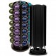 Nespresso Vertuo 캡슐과 호환되는 포드 회전목마 홀더, 360° 회전 가능한 검정색 대용량 42개 포드 보관함, 설탕, 크림 또는 액세서리를 위한 중앙 정리함