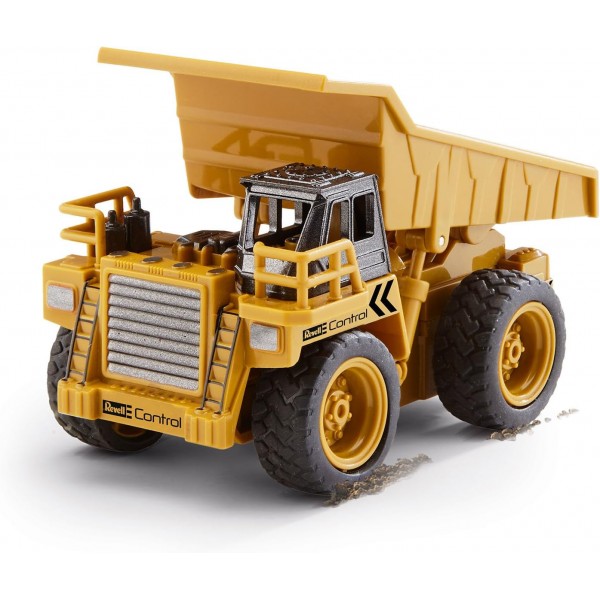 Revell Control 23495 RC 건설 차량 덤프 트럭, 40MHz, 배터리 원격 제어 차량, 노란색-주황색, 10cm