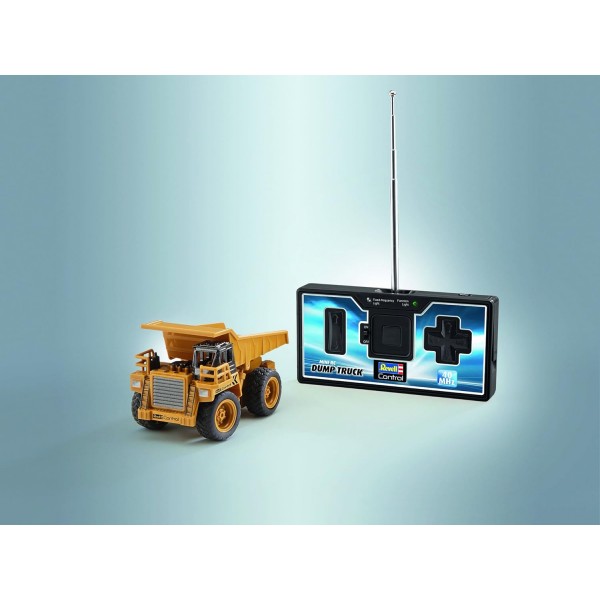 Revell Control 23495 RC 건설 차량 덤프 트럭, 40MHz, 배터리 원격 제어 차량, 노란색-주황색, 10cm