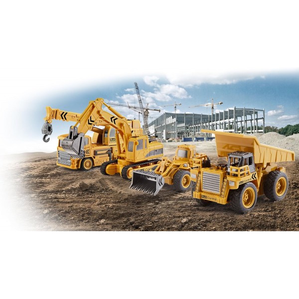 Revell Control 23495 RC 건설 차량 덤프 트럭, 40MHz, 배터리 원격 제어 차량, 노란색-주황색, 10cm