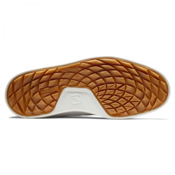 FootJoy 남성용 컨투어 캐주얼 골프 슈즈, 화이트/네이비, 13 와이드