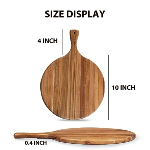 손잡이가 있는 YSTKC 아카시아 나무 원형 도마 14