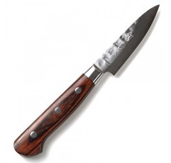 Syosaku 일본산 껍질 벗기기 칼 다마스커스 VG-10 16층 마호가니 손잡이, 3인치(80mm)