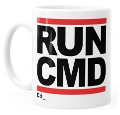 MoonWorks Coffee Mug Run CMD Nerd Geek Computer Freak Mug Unisize Unisize Run Cmd - Uni White