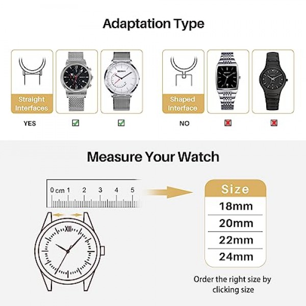 남성 여성용 BERNY 스테인레스 스틸 메쉬 시계 밴드, 퀵 릴리스 조정 가능한 밀라노 시계 스트랩, 이중 안전 걸쇠가 있는 견고한 금속 시계 팔찌 골드 블루