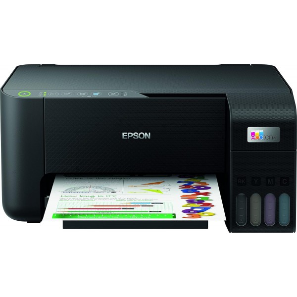 Epson EcoTank ET-2812 인쇄/스캔/복사 Wi-Fi 잉크 탱크 프린터, 최대 3년치 잉크 포함 및 Epson EcoTank 104 검정 정품 잉크병 + 검정 정품 잉크병 ET2812