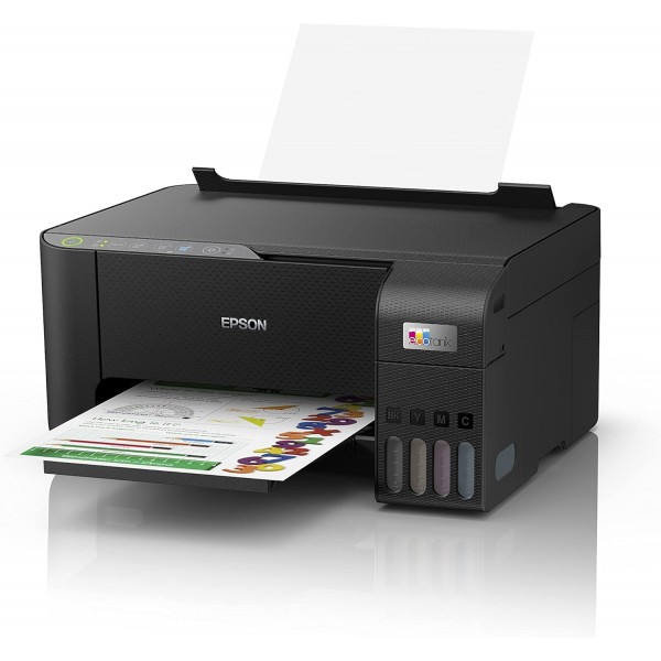 Epson EcoTank ET-2812 인쇄/스캔/복사 Wi-Fi 잉크 탱크 프린터, 최대 3년치 잉크 포함 및 Epson EcoTank 104 검정 정품 잉크병 + 검정 정품 잉크병 ET2812