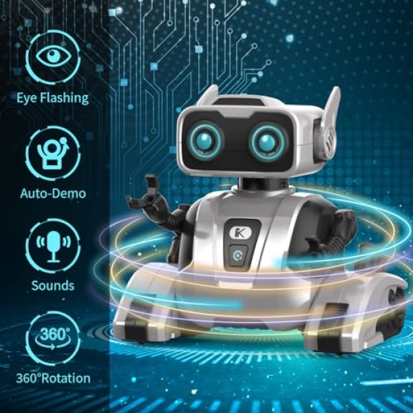 로봇 장난감, 어린이를 위한 STEM 원격 제어 로봇 장난감, 댄스 기능이 있는 교육용 지능형 RC 로봇, LED 눈, 대화형 스마트 로봇 장난감 소년 소녀 어린이를 위한 선물 3 4