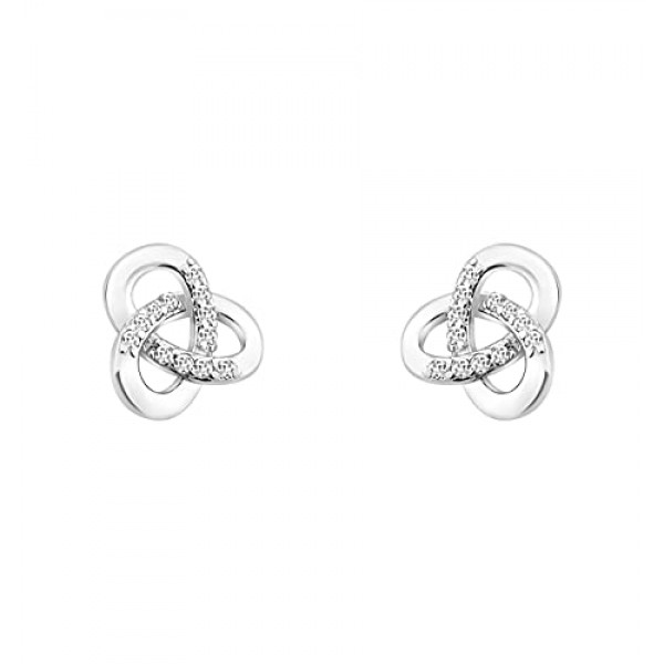 SOFIA MILANI - 여성용 귀걸이 925 실버 - 지르코니아 스톤 포함 - 매듭 스터드 귀걸이 - 20569