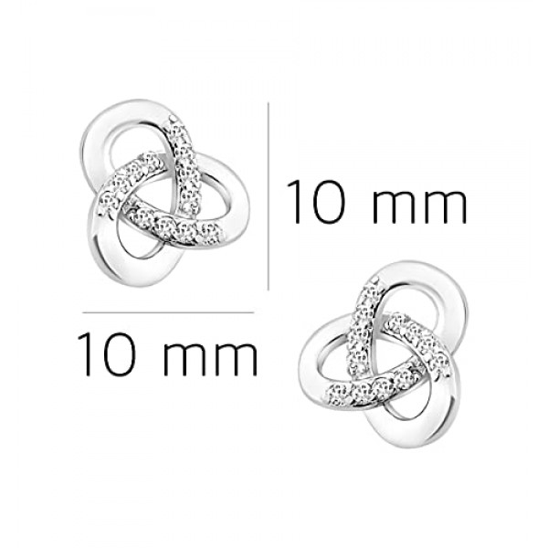 SOFIA MILANI - 여성용 귀걸이 925 실버 - 지르코니아 스톤 포함 - 매듭 스터드 귀걸이 - 20569