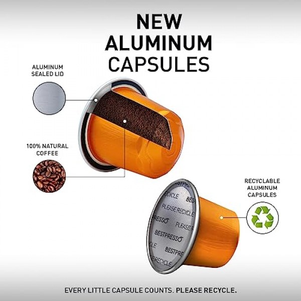 네스프레소 OriginalLine 머신용 베스트프레소 커피 120개 포드 인증 정품 에스프레소 버라이어티 팩, 네스프레소 OriginalLine과 호환되는 포드