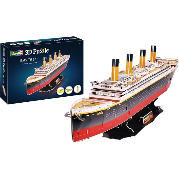 Revell 3D 퍼즐 00170 I RMS 타이타닉 I 113조각 I 남녀노소 누구나 즐길 수 있는 4시간 조립 I 10세부터 I 유명한 유람선 RMS 타이타닉을 직접 조립해 보세요