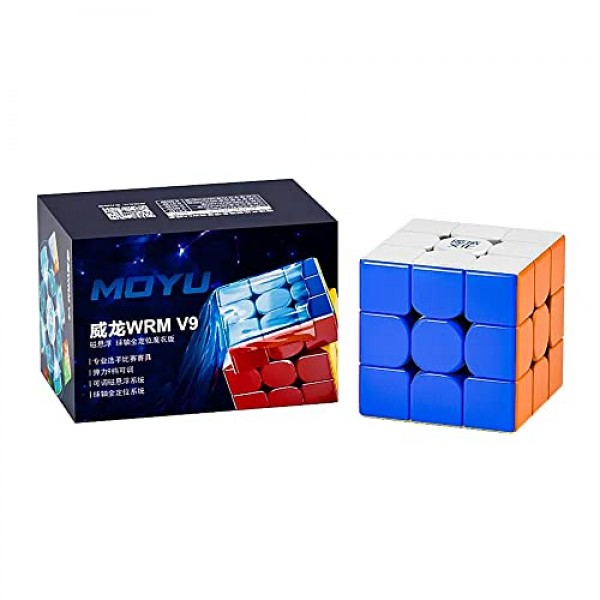 LiangCuber Moyu Weilong WRM V9 UV 플래그십 MagLev 3x3 스피드 큐브, 볼 코어 자석 Weilong WR M v9 자기 3x3 스티커 없는 큐브(MagLev+볼 코어(UV 코팅))