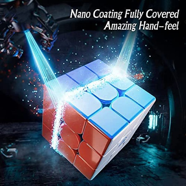 LiangCuber Moyu Weilong WRM V9 UV 플래그십 MagLev 3x3 스피드 큐브, 볼 코어 자석 Weilong WR M v9 자기 3x3 스티커 없는 큐브(MagLev+볼 코어(UV 코팅))