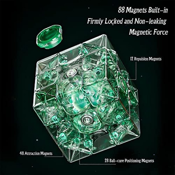 LiangCuber Moyu Weilong WRM V9 UV 플래그십 MagLev 3x3 스피드 큐브, 볼 코어 자석 Weilong WR M v9 자기 3x3 스티커 없는 큐브(MagLev+볼 코어(UV 코팅))