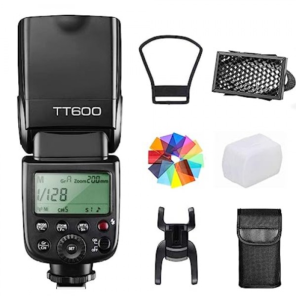 Godox TT600 플래시 - 무선 X 시스템, 2.4G 전송, Canon, Nikon, Pentax, Olympus와 호환 가능 - DSLR 카메라용 크리에이티브 조명