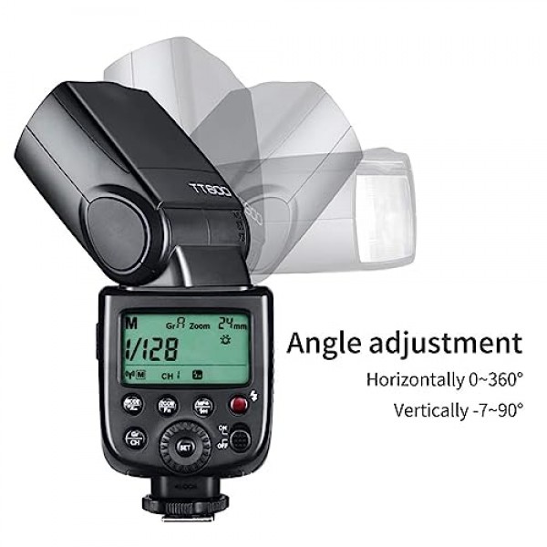 Godox TT600 플래시 - 무선 X 시스템, 2.4G 전송, Canon, Nikon, Pentax, Olympus와 호환 가능 - DSLR 카메라용 크리에이티브 조명
