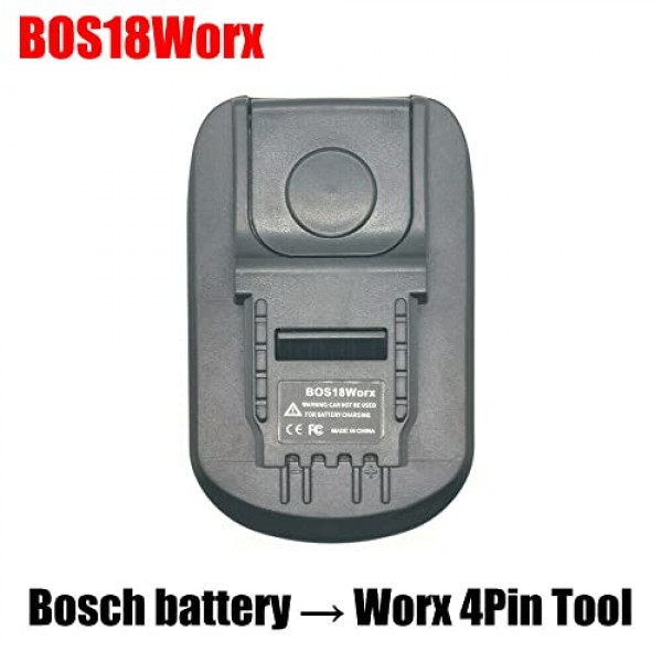 Worx 20V 전동 공구용 JANRI BOS18Worx 배터리 어댑터, Bosch 18V 리튬 배터리용 어댑터 변환 Worx 20V 4핀 배터리로 변환(5핀 및 6핀에 맞지 않음)