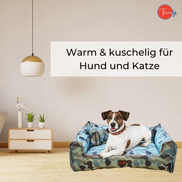 thematy의 애완 동물 침대 | 특히 견고한 개 침대 | 세탁 가능 및 긁힘 방지(XL(100 x 80 x 20cm), 스타일 2) (XL(100 x 80 x 20cm) 스타일 2)