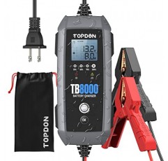 8A/3A/1A 자동차 배터리 충전기 전압 감지 기능이 있는 자동차, 12V/6V TOPDON TB8000 자동 배터리 유지 보수 장치, 납산 및 리튬, LiFePO4 배터리, 세류 충전기, 플로트 충전기, 