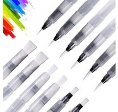 UPINS 12피스 워터 컬러 브러쉬 펜 세트, 페인팅 마커용 수채화 페인트 펜