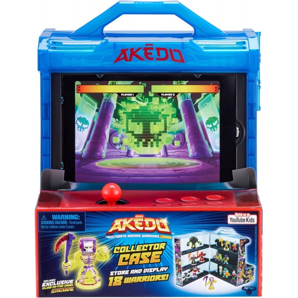 Akedo 14241 Ultimate Arcade Warriors 수집기 케이스 미니 배틀 액션 피규어 준비, 싸움, 스플릿 스트라이크 싱글