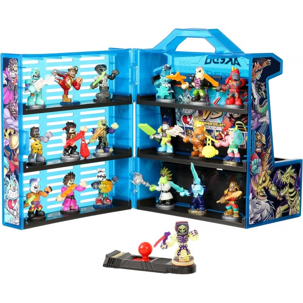 Akedo 14241 Ultimate Arcade Warriors 수집기 케이스 미니 배틀 액션 피규어 준비, 싸움, 스플릿 스트라이크 싱글