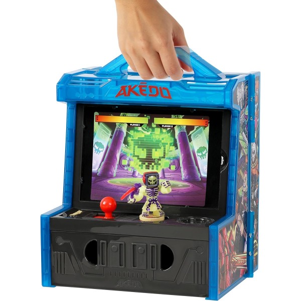 Akedo 14241 Ultimate Arcade Warriors 수집기 케이스 미니 배틀 액션 피규어 준비, 싸움, 스플릿 스트라이크 싱글