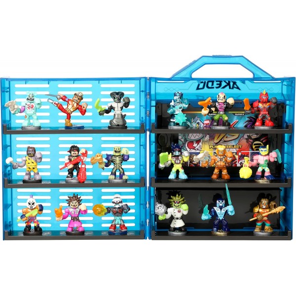 Akedo 14241 Ultimate Arcade Warriors 수집기 케이스 미니 배틀 액션 피규어 준비, 싸움, 스플릿 스트라이크 싱글