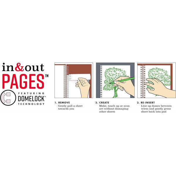 Koh-I-Noor 26170221312 드로잉 패드, 페이지 안팎으로 인쇄됨, 104 gsm, 11 x 14, 와이어 바운드, 패드당 30장, 각 111 x 14 검정