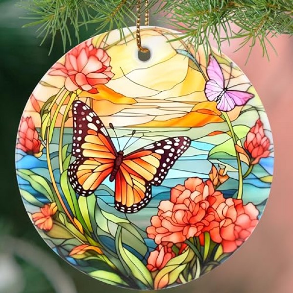 나비 장식품, 2023년 크리스마스 장식품, 나비 크리스마스, 2023년 크리스마스 트리 장식품, 휴일 장식, 크리스마스 기념품, 나비 애인, 나비 선물