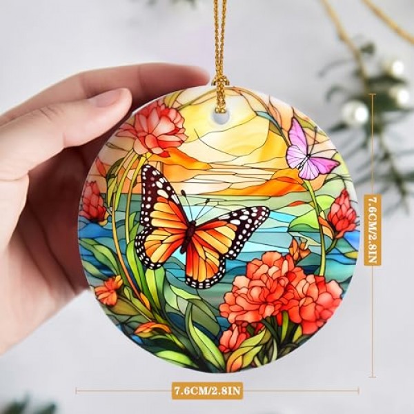 나비 장식품, 2023년 크리스마스 장식품, 나비 크리스마스, 2023년 크리스마스 트리 장식품, 휴일 장식, 크리스마스 기념품, 나비 애인, 나비 선물