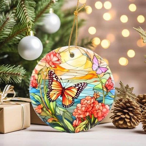 나비 장식품, 2023년 크리스마스 장식품, 나비 크리스마스, 2023년 크리스마스 트리 장식품, 휴일 장식, 크리스마스 기념품, 나비 애인, 나비 선물