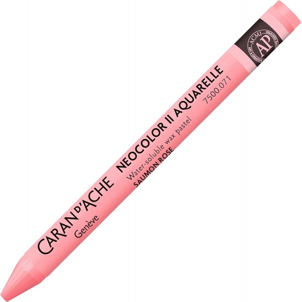 Caran d'Ache NEOCOLOR II 071 ​​로자로/연어핑크(7500.071) / 파스텔 10개(1팩) / 수용성 왁스제/ 종이 골판지용 유리목 가죽 패브릭 스톤