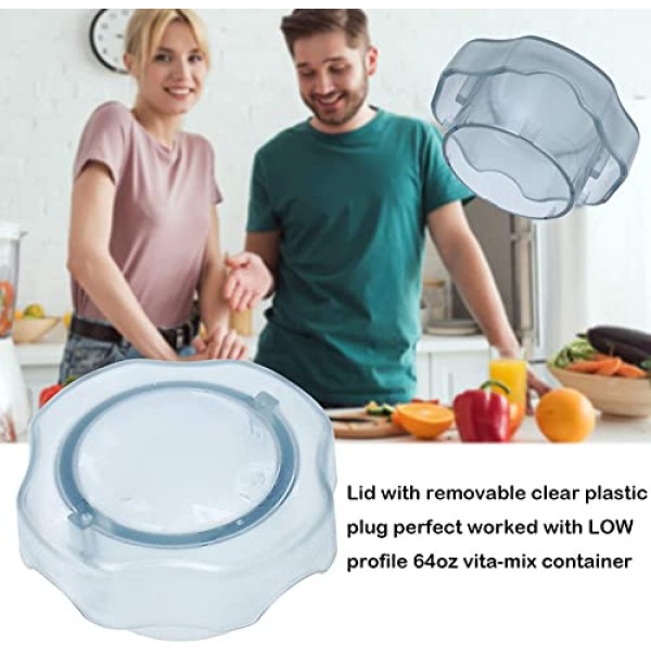 Vita-mix 64온스 로우 프로파일 컨테이너 플러그 맞춤 음료 기계 Pro750 Pro300 로우 프로파일 64온스 컨테이너(2개)용 뚜껑 플러그 교체 부품