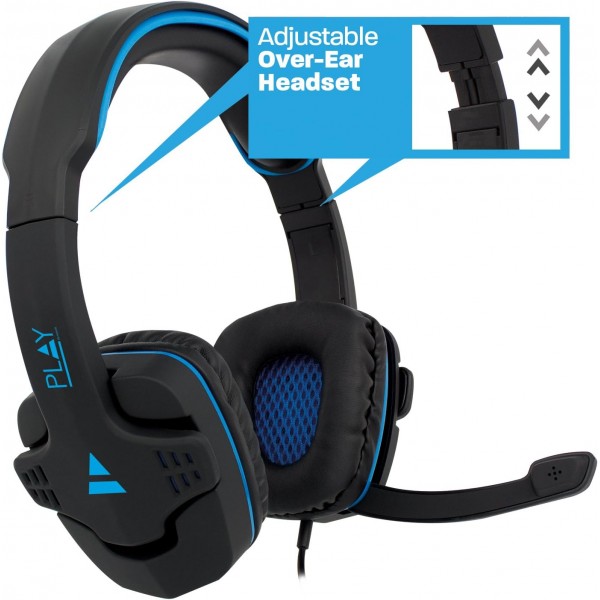 Ewent-Play PL3320|스테레오 서라운드 마이크가 있는 게임용 헤드셋|3.5mm 잭 어댑터|1.5M 길이 케이블|PS4-PS5/Xbox One-Xbox X/Switch/PC/Mac/노트북/태블릿/iPhone/iPad용 게임용 헤드셋 -