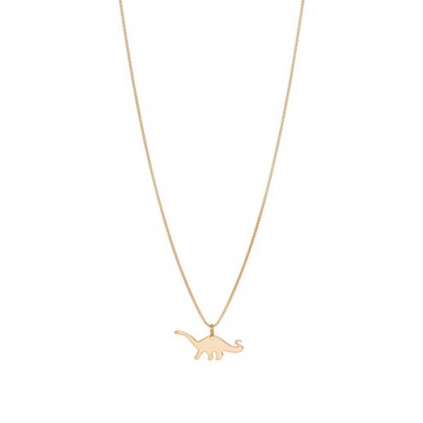Malaika Raiss N3111d 여성용 금 공룡 브론토사우루스 목걸이 - 우수한 품질의 체인 및 디노 24 캐럿 고광택 금 도금, 황동, 브론토사우루스