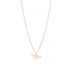 Malaika Raiss N3111d 여성용 금 공룡 브론토사우루스 목걸이 - 우수한 품질의 체인 및 디노 24 캐럿 고광택 금 도금, 황동, 브론토사우루스